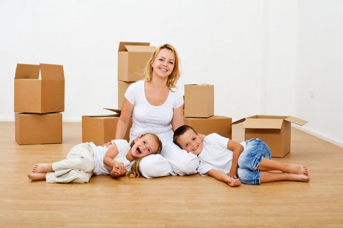 Professional removals team planning access for a property move